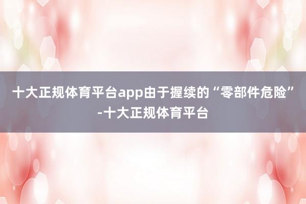 十大正规体育平台app由于握续的“零部件危险”-十大正规体育平台