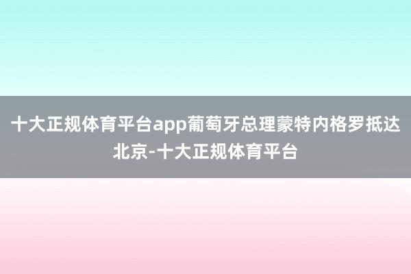 十大正规体育平台app葡萄牙总理蒙特内格罗抵达北京-十大正规体育平台