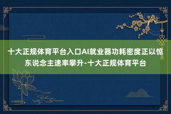 十大正规体育平台入口AI就业器功耗密度正以惊东说念主速率攀升-十大正规体育平台