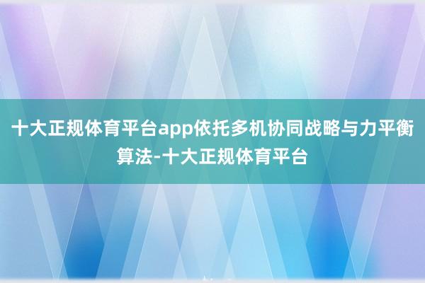 十大正规体育平台app依托多机协同战略与力平衡算法-十大正规体育平台