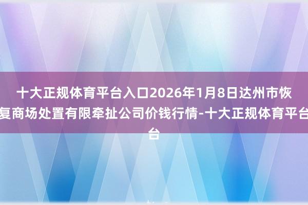 十大正规体育平台入口2026年1月8日达州市恢复商场处置有限牵扯公司价钱行情-十大正规体育平台